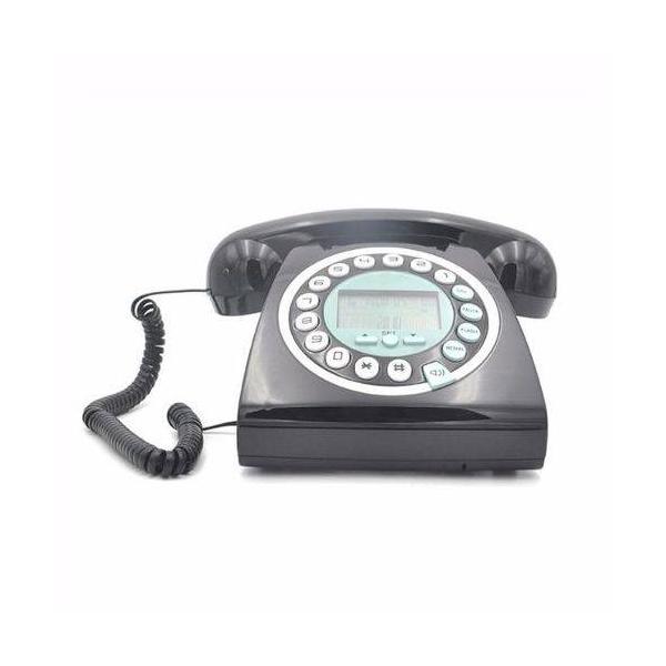 Telefone Retrô Vintage Teem Tm8227 com Identificador de Chamadas - Preto