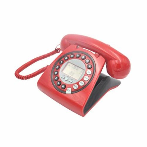 Telefone Retrô Vintage Teem Tm8227 com Identificador de Chamadas - Vermelho