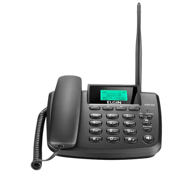 Telefone Rural com Fio e Identificador de Chamadas GSM 200 Preto Elgin - Elgin