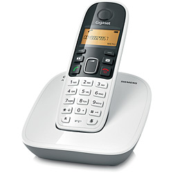 Telefone S/ Fio DECT 6.0 C/ Identificador de Chamadas, Display e Teclado Iluminados, Função Alarme E Agenda P/ Até 80 Contatos -  A390 Branco - Siemens Gigaset
