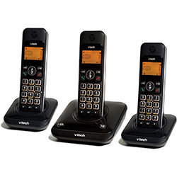 Telefone S/ Fio DECT 6.0 C/ Identificador de Chamadas e Viva-Voz LYRIX 550 - Vtech + 2 Ramais S/ Fio DECT 6.0 C/ Identificador de Chamadas e Viva-Voz para LYRIX 550 e LYRIX 550SE - Vtech