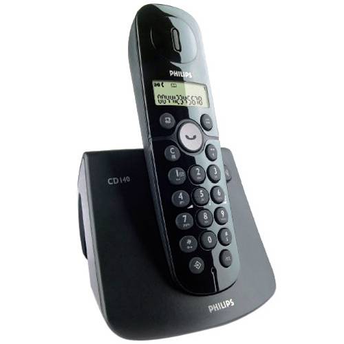 Telefone S/ Fio DECT 6.0 C/ Identificador de Chamadas, Gerenciador de Chamadas em Espera e em Conferência e Design Ergonômico - CD1401B57 Preto - Philips