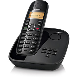 Telefone S/ Fio DECT 6.0 C/ Identificador de Chamadas, Viva-Voz, Secretária Eletrônica e Display Iluminado - A495 Preto - Siemens Gigaset