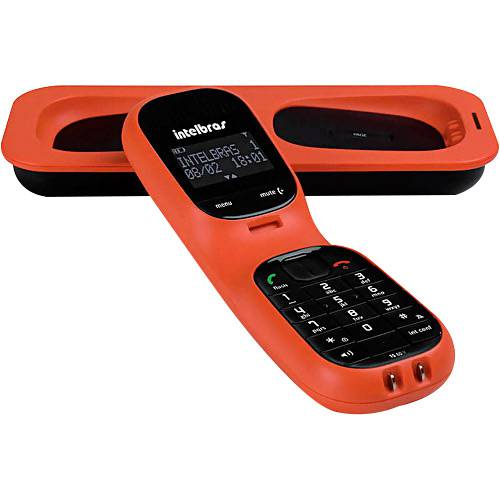 Telefone S/ Fio Dect 6.0 C/ Viva-Voz, Capacidade 5 Ramais e Babá Eletrônica TS80V Coral - Intelbras