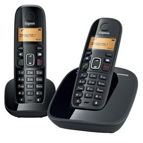 Telefone S/ Fio Gigaset Siemens A490 DECT 6.0 Preto C/ Viva-Voz, Id. Chamadas, Teclado Luminoso + Ramal