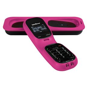 Telefone S/ Fio Intelbras TS 80V Rosa com Identificador de Chamadas, Babá Eletrônica, Viva-Voz e Display Luminoso