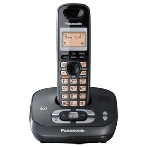 Telefone S/ Fio Panasonic KX-TG4021LBT DECT 6.0 Preto C/ Id. Chamadas, Secretária Eletrônica, Viva-voz, Visor Digital e Iluminado