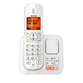 Telefone S/ Fio Philips CD2851W Branco C/ Display Iluminado, Id. Chamadas, Secretária Eletrônica e Viva-voz