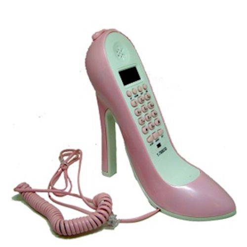 Telefone Sapato Rosa com Identificador de Chamadas
