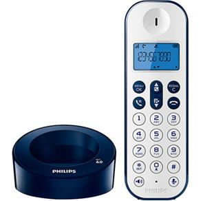 Telefone Sem Fio Azul Philips D1211WD/BR com Identificador de Chamadas e Viva Voz