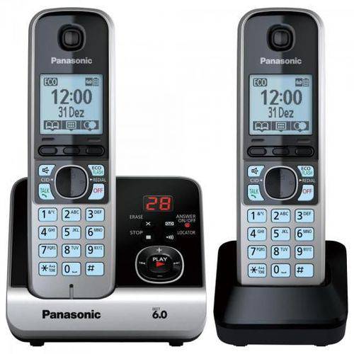 Tudo sobre 'Telefone Sem Fio com Base + Ramal Kx-Tg6722 Preto/Prata Panasonic'