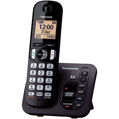 Telefone Sem Fio com ID 6.0 1.9 GHZ KX-TGC220LBB Secretaria Eletronica Expansivel ATE 6 Ramais Panasonic