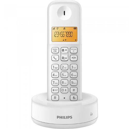 Telefone Sem Fio com Id D1301w/Br Branco Philips