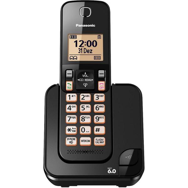 Telefone Sem Fio com Id Preto Kx-Tgc350lbb Panasonic