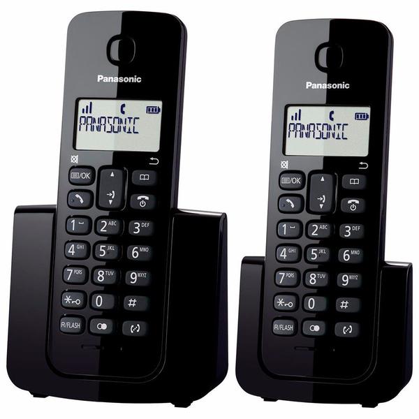 Telefone Sem Fio com Identificador de Chamadas + 1 Ramal Panasonic DECT 6.0 Preto - KX-TGB112LBB