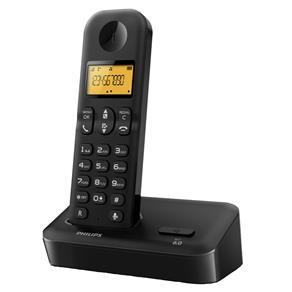 Telefone Sem Fio com Identificador de Chamadas e Display Luminoso - Philips 1501B - Preto