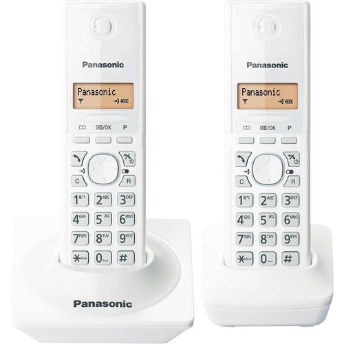 Telefone Sem Fio com Identificador de Chamadas KX-TG1712LBW Branco Panasonic