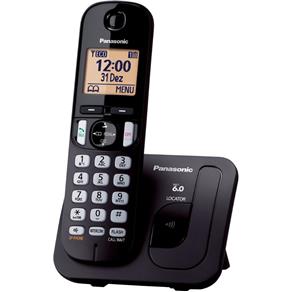 Telefone Sem Fio Dect 6.0 1.9Ghz com Identificador de Chamadas, Viva Voz Kx-Tgc210Lbb Preto Panasonic - Preto