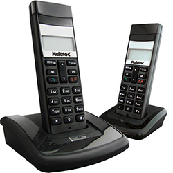 Telefone Sem Fio Dect 6.0 com Identificador de Chamadas + Ramal - Preto - Multitoc
