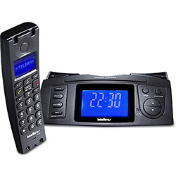 Telefone Sem Fio DECT 6.0 com Viva-Voz Relógio Digital e Despertador - TS66V Preto - Intelbras