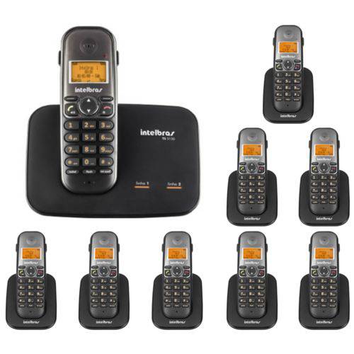 Telefone Sem Fio para 2 Linhas Ts 5150 + 8 Ramal Intelbras