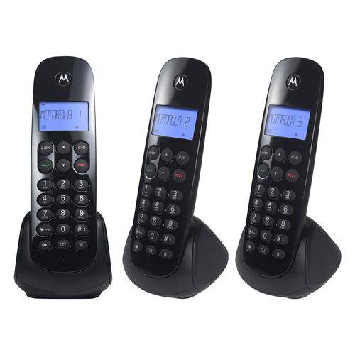 Telefone Sem Fio Digital com 2 Ramais Preto MOTO700-MDR3 Motorola