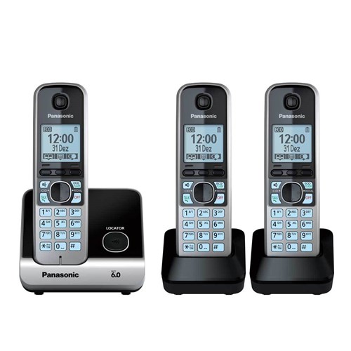 Tudo sobre 'Telefone Sem Fio Digital Panasonic 2 Ramais com Identificador de Chamadas Preto e Prata - Kx-Tg6713lbb'