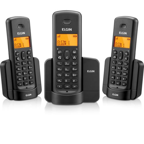 Telefone Sem Fio Elgin C/identificador de Chamadas + 2 Ramais Tsf 8003