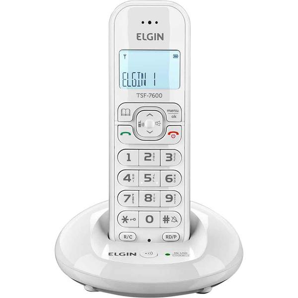 Telefone Sem Fio Elgin com Identificador de Chamada TSF7600 Branco - Elgin