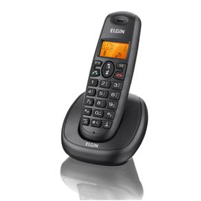 Telefone Sem Fio Elgin com Identificador de Chamadas, Viva Voz e Display Iluminado TSF 7001 - Preto