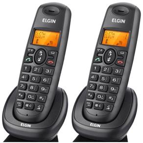 Telefone Sem Fio Elgin TSF-7002 Preto com 2 Bases Tecnologia DECT 6.0, Identificador de Chamadas, Viva Voz e Display Iluminado