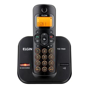 Telefone Sem Fio Elgin TSF 7500 com Teclado Luminoso, Identificador de Chamadas e Viva Voz - Preto