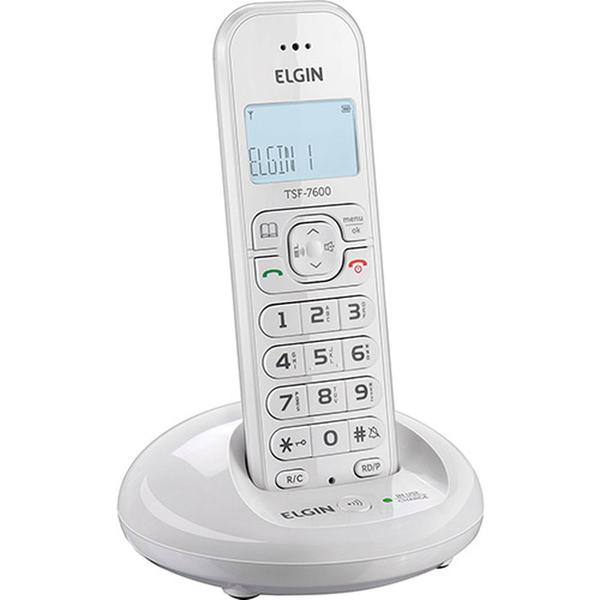 Telefone Sem Fio Elgin TSF-7600 Branco Identificador de Chamadas Viva Voz