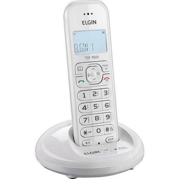 Telefone Sem Fio Elgin TSF 7600, Branco, Viva Voz, Identificador de Chamadas