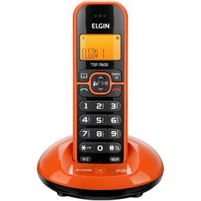 Telefone Sem Fio Elgin TSF 7600 com Identificador de Chamada - Laranja