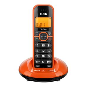 Telefone Sem Fio Elgin TSF-7600 com Identificador de Chamadas Bivolt, Laranja - BIVOLT