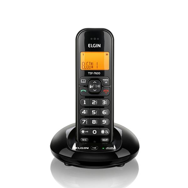 Telefone Sem Fio Elgin TSF-7600 Preto com Idendificador de Chamadas e Viva-voz