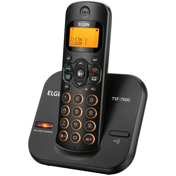Telefone Sem Fio Elgin TSF7500 com Identificador de Chamada Preto