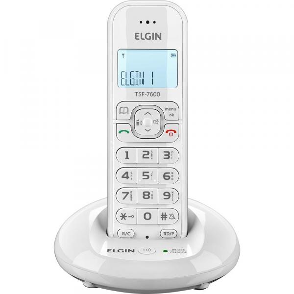 Telefone Sem Fio Elgin TSF7600 Branco Identificador Chamadas