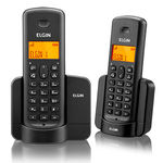 Telefone Sem Fio Elgin Tsf8002 Preto Dect 6.0 com Viva Voz com 2 Bases