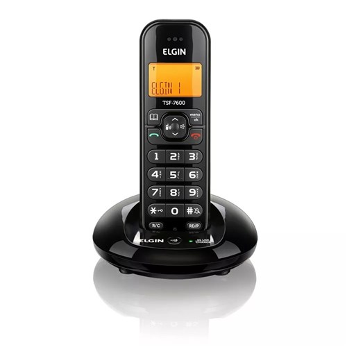 Telefone Sem Fio Identificador de Chamadas Elgin Preto TSF-7600