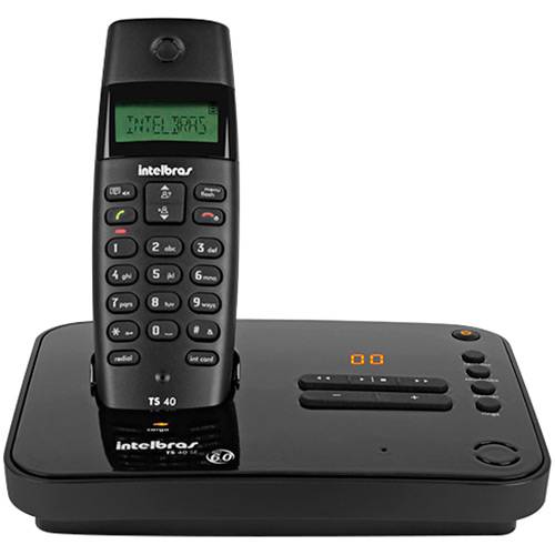 Telefone Sem Fio Intelbras com Secretária Eletrônica Preto TS40Se