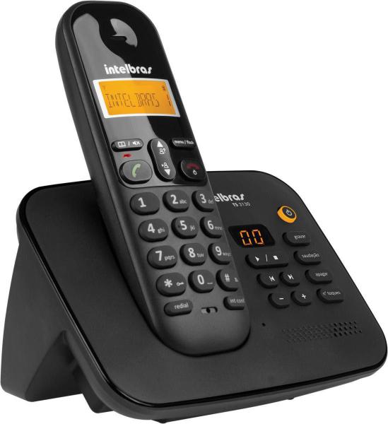 Telefone Sem Fio Intelbras TS 3130 Identificador de Chamada Sec. Eletrônica Preto