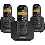 Telefone sem Fio Intelbras TS-3113 com Identificador de Chamadas + 2 Ramais, Preto