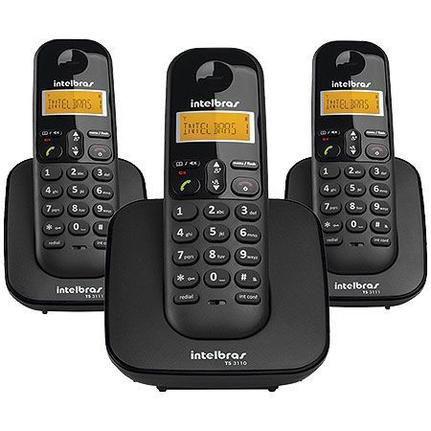 Telefone Sem Fio Intelbras TS 3113 + 2 Ramais - Identificador de Chamada