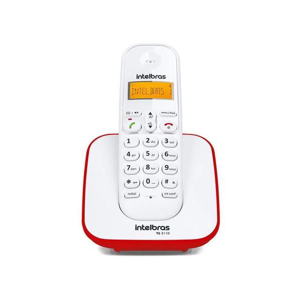Telefone Sem Fio Intelbras Ts 3110 Branco/vermelho - 4123101