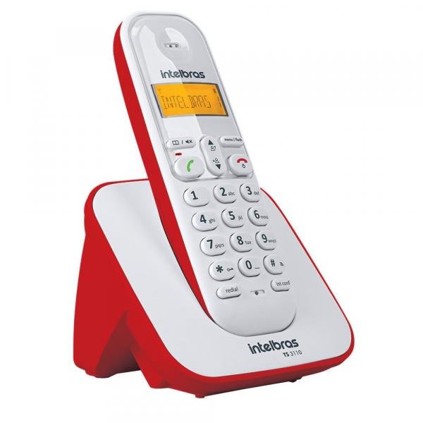 Telefone Sem Fio Intelbras Ts 3110 Branco/vermelho 4123101