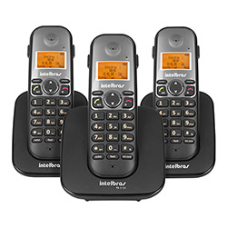 Telefone Sem Fio Intelbras TS 5123 com Ramal Preto