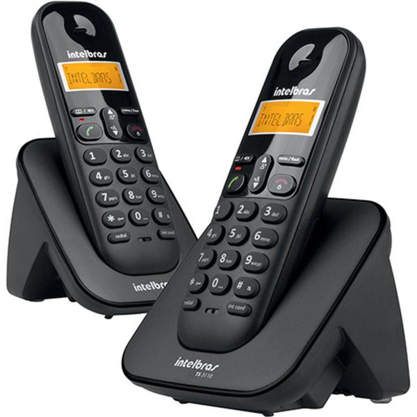 Telefone Sem Fio Intelbras TS3112 ID com 2 Ramais Preto