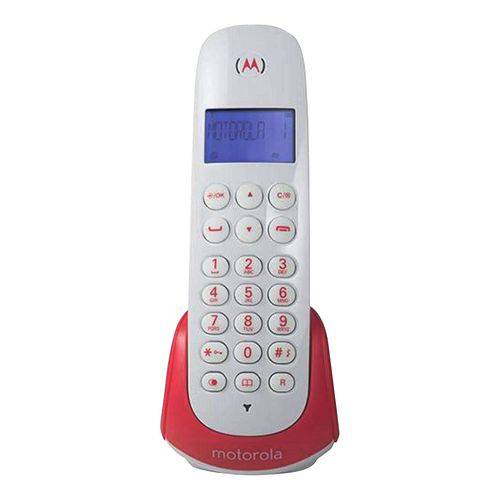 Telefone Sem Fio Motorola C/ Identificador Moto700s Branco/Vermelho
